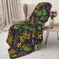thumbnail image 3 of Sikiie Mardi Gras Surface Cozy Flannel Fleece Throw Blanket: Lightweight & Thick for All Seasons - Perfect for Women, Men, & Kids"40"x30", 3 of 6