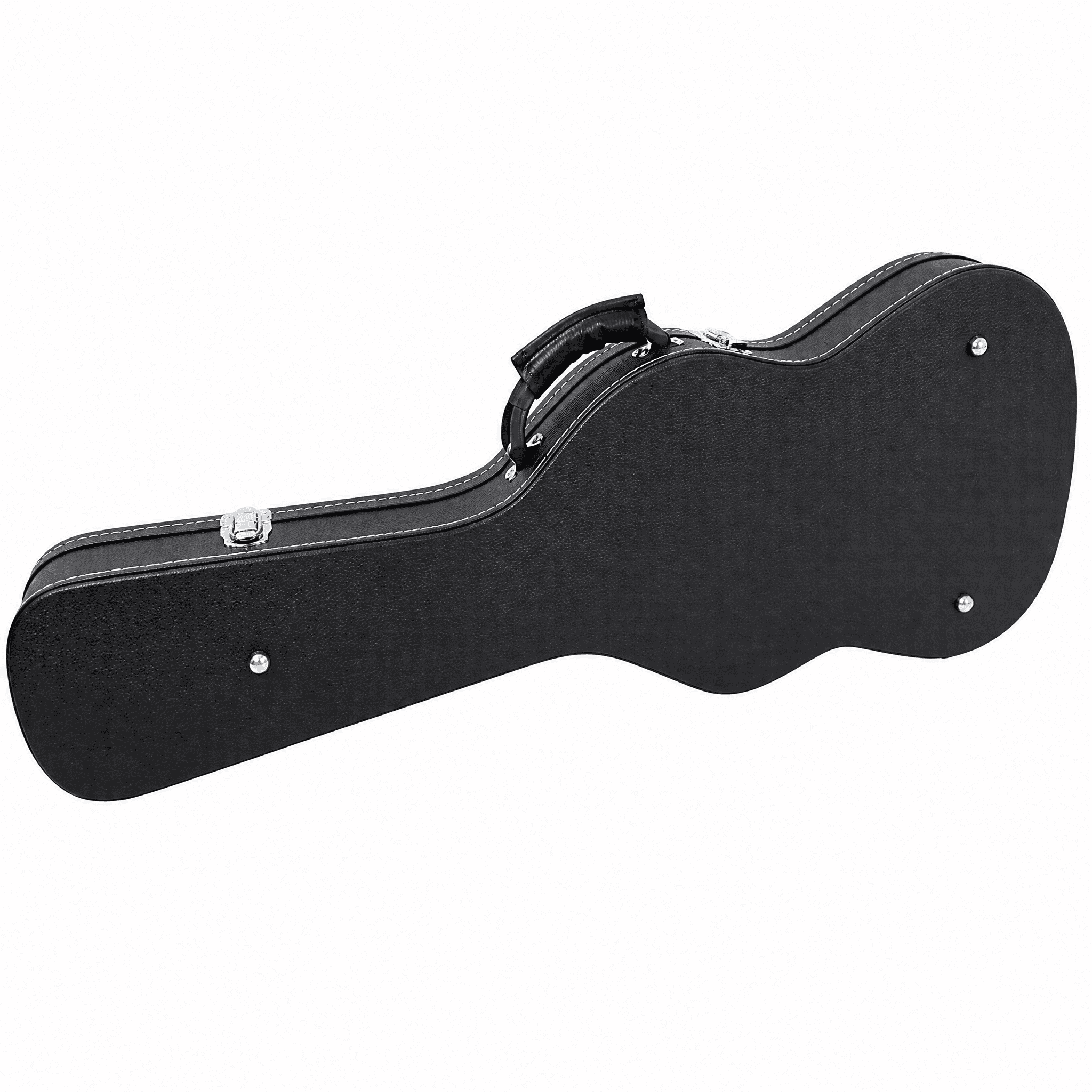 ST High Grade Electric Guitar Hard Case Lockable Wood Case with Plush Lining & Accessory Compartment Black
