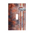 thumbnail image 1 of Panel de interruptores de pared con marco romano de cuero simple Broncos Switching Lights, interruptor de luz simple, doble o con tirador, 1 of 8