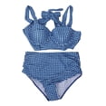 thumbnail image 1 of Traje de baño con estampado de cuadros, traje de baño de verano para mujer, traje de baño delgado de dos piezas, traje de baño de dos piezas con estampado de cuadros, diseño de precisión, 1 of 8