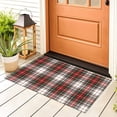 thumbnail image 4 of Red British Plaid Doormat Welcome Doormats Plaid Rugs Farmhouse Layered Door Mat Perfect for Front Door Porch Outdoor Rug, 4 of 7