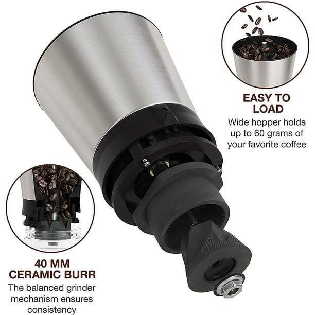 Moulin à café manuel - Manivelle portable - Stockez la poudre de café 