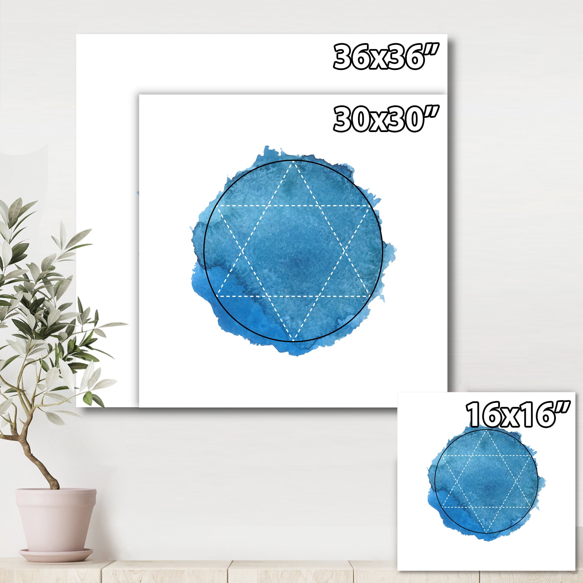 Designart ' Sacred Geometry and Symbol of Alchemy III ' Bohemian & Eclectic Canvas Wall Art Print
