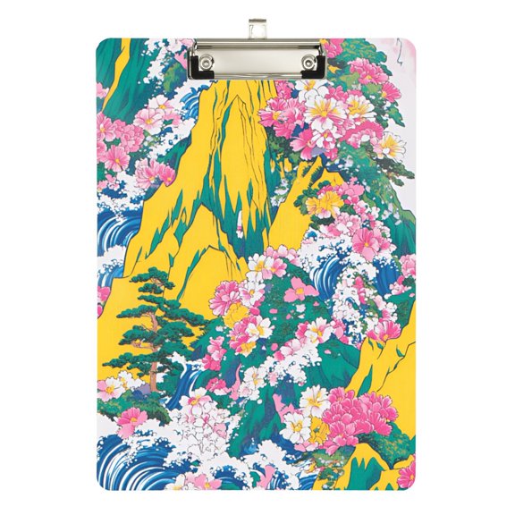 FORMRS Acrylic Clipboard with Low Profile Clip Standard A4 Letter Size, 12.5" x 9", Green Mountains