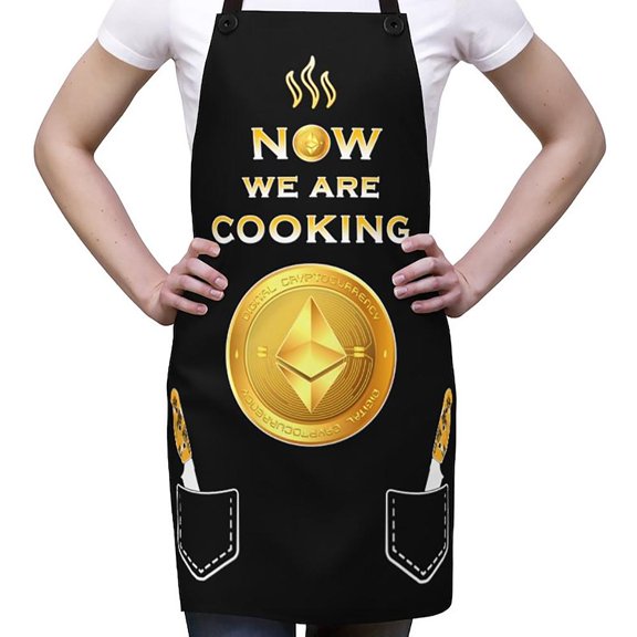 Ethereum Apron for Women Crypto Apron Kitchen Aprons for Women Chef Apron Funny Crypto Bitcoin Gifts