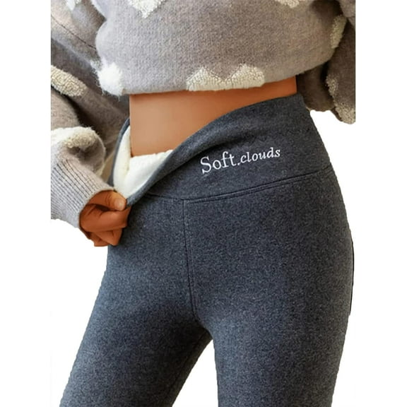 Soft Clouds Fleece Leggings, Fleece Lined Leggings Women, Winter Leggings for Women Fleece Lined