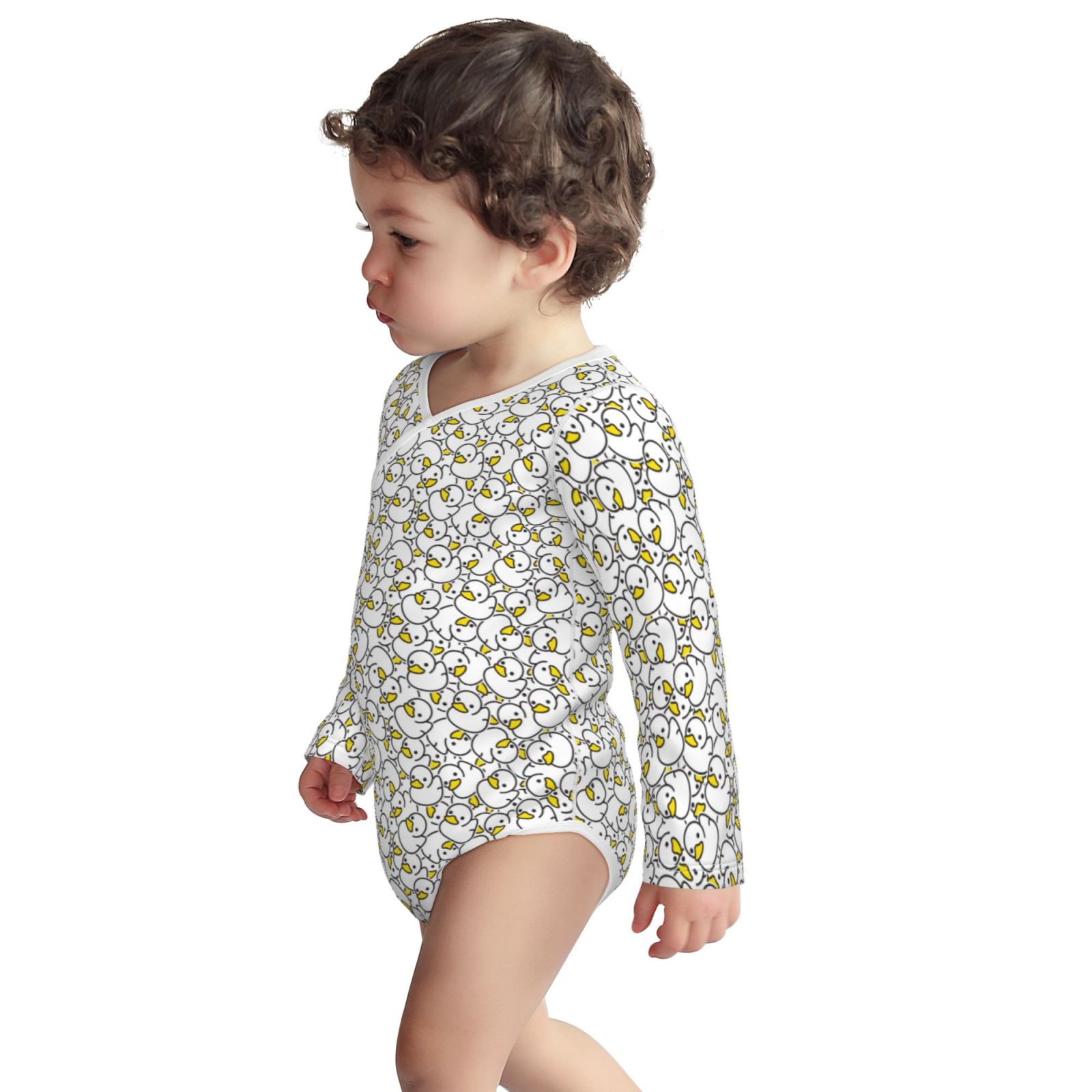 Xecao Ducky Print Baby unisex-baby Cotton Long-sleeve Bodysuits-3 Months