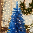 thumbnail image 4 of VEIKOUS 6.5ft Christmas Tree, Pre-Lit Slim Pencil Tree W/250 LED Lights for Corners & Limited Room, Blue, 4 of 12