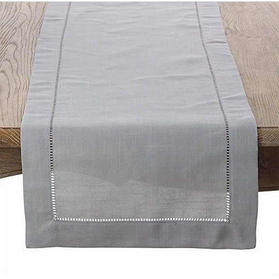 Fennco Styles Classic Hemstitched Design Border Table Runner (16"x120" Runner)