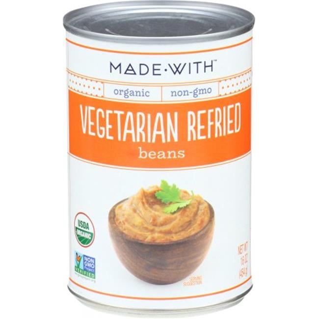MadeWith 276851 16 oz Refried Vegetarian Organic Beans, Pack of 12