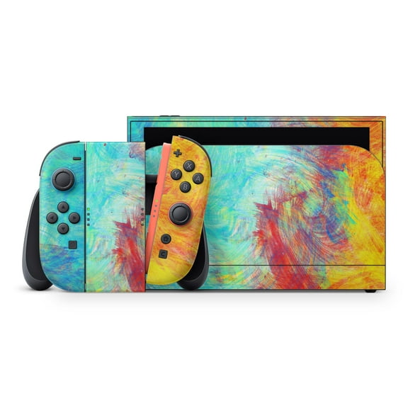 DesignSkinz Vibrant Colored Messy Painted Canvas Full-Body Skin Decal Wrap Cover for Nintendo Switch 2