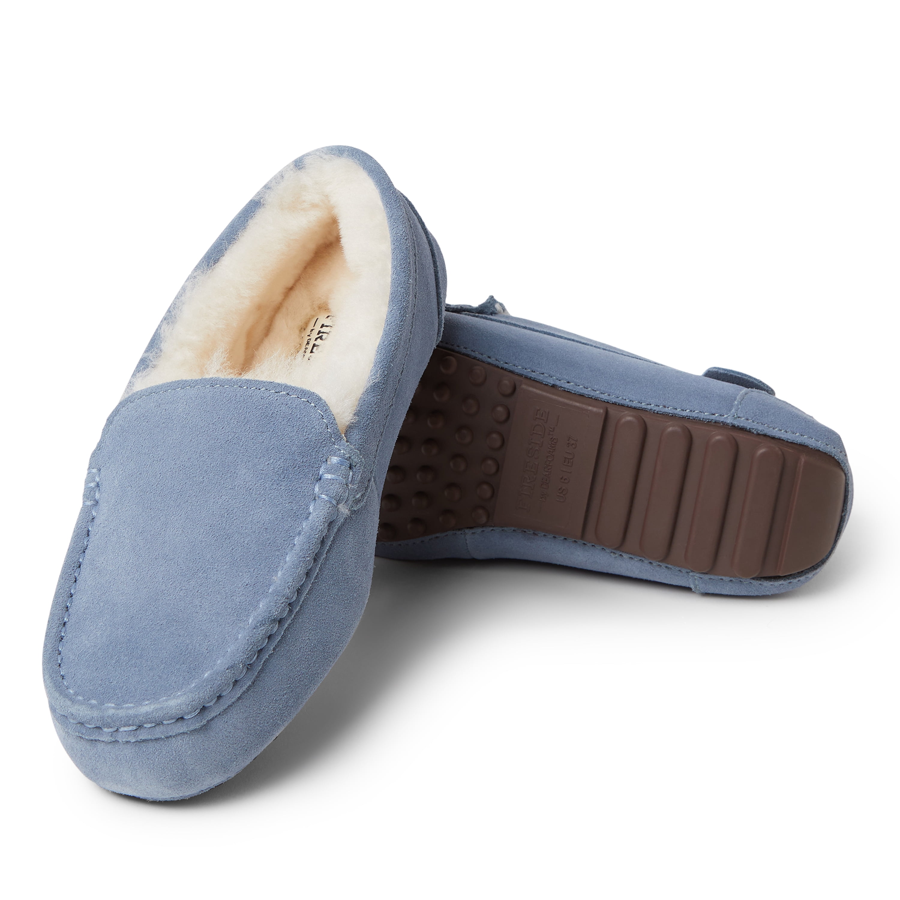 Fireside By Dearfoams Women's Mel Genuine Shearling Moccasin Slipper
