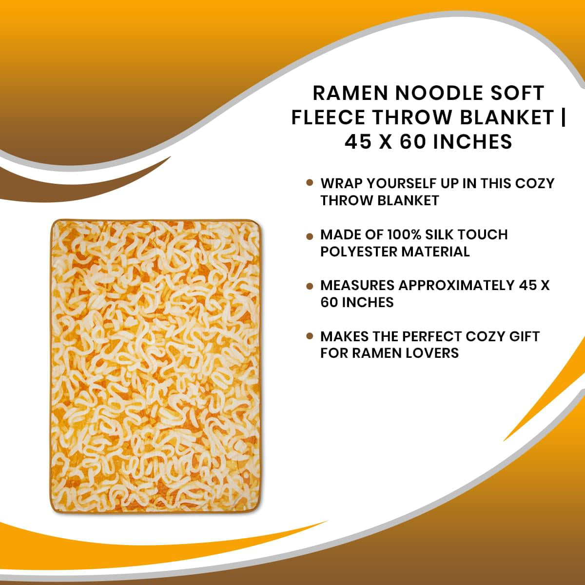 Ramen Noodle Lover Throw Blanket45 x 60 Inch Soft Fleece Blanket 