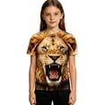 thumbnail image 2 of Hiijoy Boys T Shirt Funny Lion Graphic Short Sleeve O-Neck Tee Top for Kids, Sizes 2-15, 2 of 5