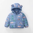 thumbnail image 2 of Abtuhar Toddler Kids Boys Girls Fall Winter Hooded Casual Outerwear and Jackets Printed Ear‑shape Detail Padded Warm Coat, 2 of 4