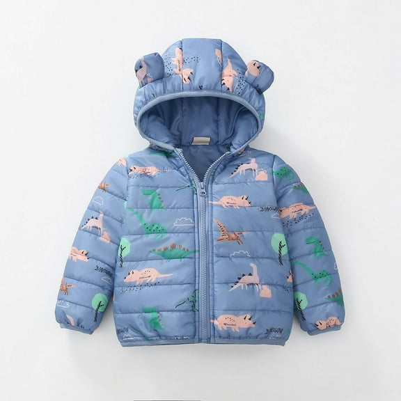 Cowsor Winter Coats Puffer Padded Jacket for Toddler Boys Girls Kids Light Outwear Cute Bear Ears with Hoods Clothing