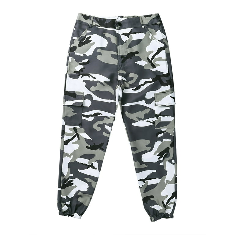 Hirigin Women Fashion Camouflage Jogger Pants High Waist Hip Hop Camo  Military Harem Pants Trousers Full Length Purple XXL 