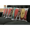 thumbnail image 2 of Ambesonne Vintage Throw Pillow Cover 4 Pack, I Love Seventies Pastel, 16", Multicolor, 2 of 6