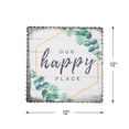 thumbnail image 5 of Northlight Our Happy Place Metal Framed Canvas Wall Sign - 12" x 12" - White and Green, 5 of 8
