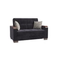 thumbnail image 2 of Ottomanson Origins X Sleeper Loveseat, Black Microfiber Fabric, 2 of 8