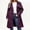 Burgundy, variant on Double Breasted Women Solid Color Casual Long Trench Coat with Belt