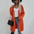thumbnail image 4 of ShomPort Women Long Sleeve Knit Sweater Cardigan Fall Oversized Open Front Lounge Wear Cardigans Coat, 4 of 9