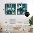 thumbnail image 3 of Stupell Industries Blue & Green Abstracts 2 Piece Black Framed Giclee Art Set design by Maurizio Piovan, 24 x 24, 3 of 8