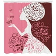 thumbnail image 3 of Ambesonne Pink Shower Curtain, Girl Butterflies Flowers, 69"Wx75"L, Pale Pink Maroon White, 3 of 3