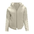 thumbnail image 4 of IROINNID Women's Short Cardigan Jacket Solid Color Long Sleeve Cardigan Autumn Casual Coat Top, Beige, 4 of 4