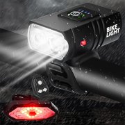 Kieccall 1000 Lumens Bike Headlight Rear Turn Signal Set USB Rechargeable 1200mAh Bluetooth Remote Light