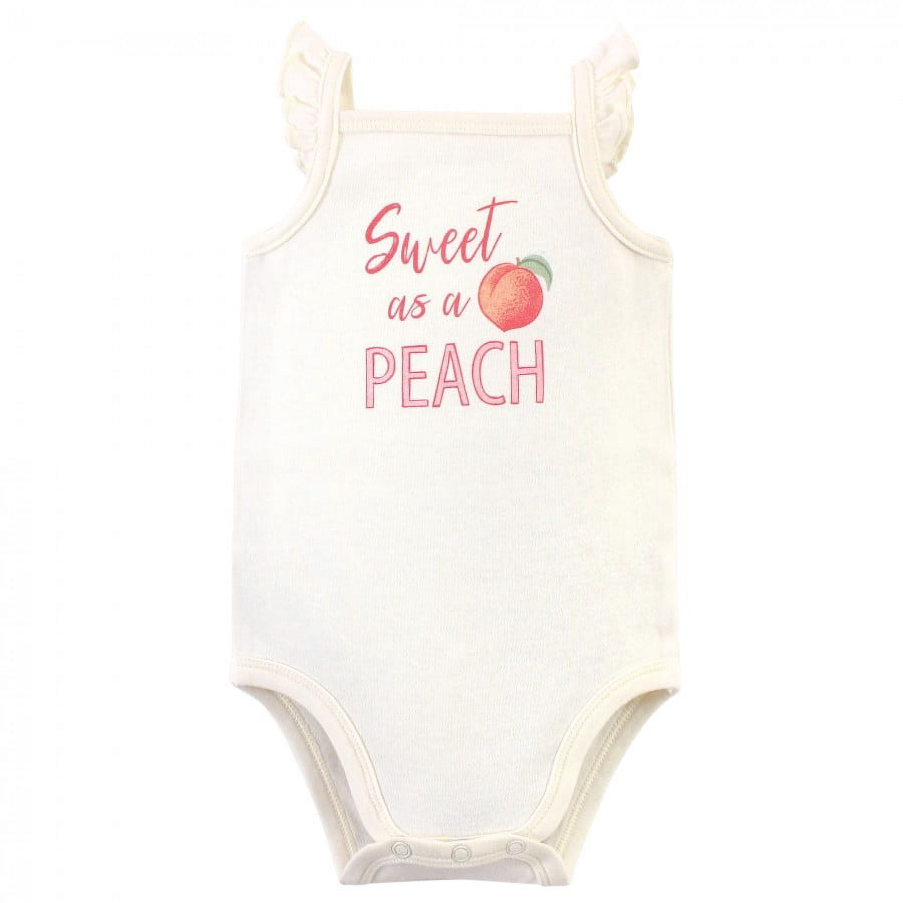 Touched by Nature Baby Girl Organic Cotton Bodysuits 5pk, Peach, 12-18 Months
