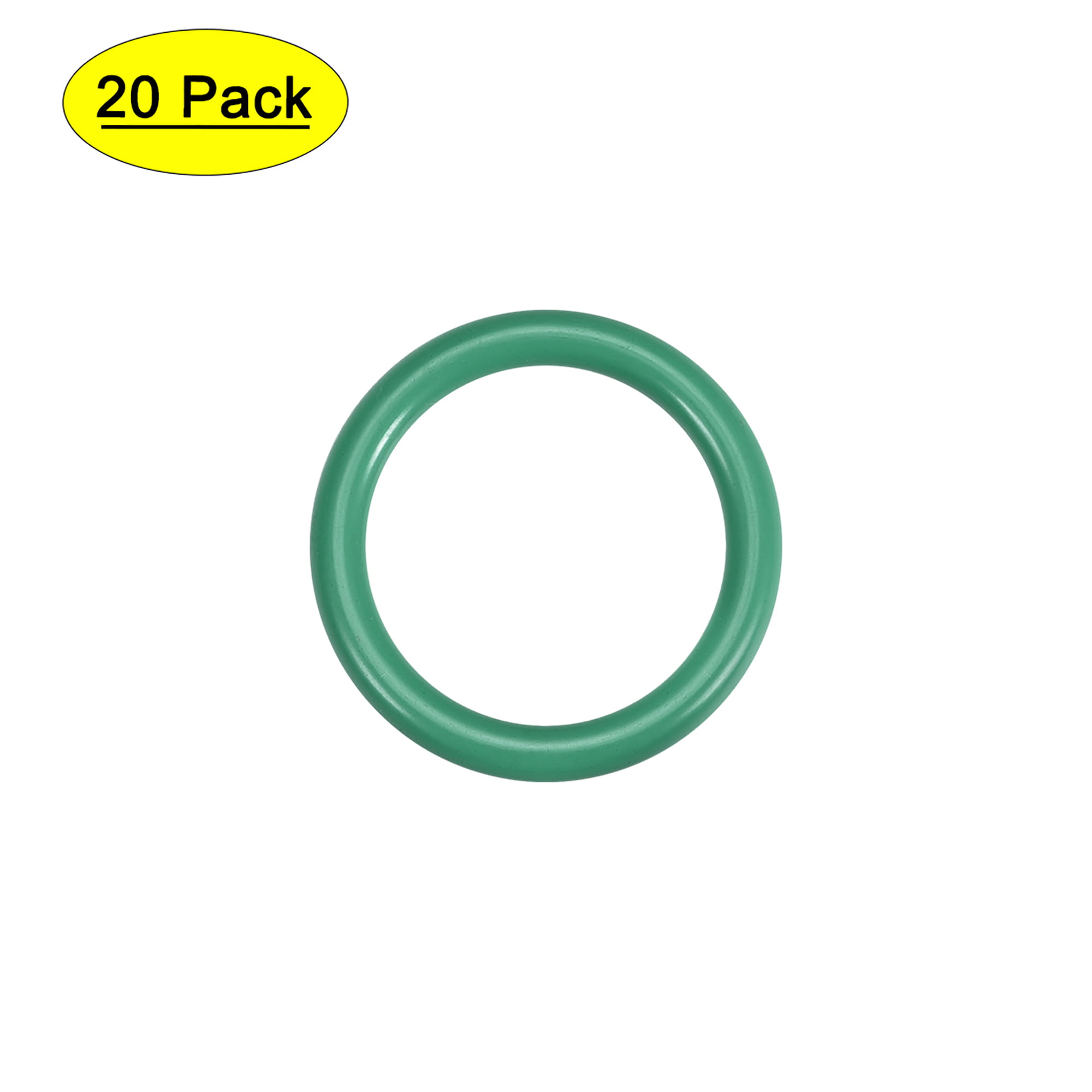 Fluorine Rubber O Rings 28mm OD 26mm ID 1mm Width Seal Gasket Green 20Pcs 