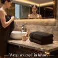 thumbnail image 5 of RIVERSIDE 6 Piece Towel Set Soft Quick Drying Cotton Bath Towel for Gym Spa and Bathroom - Brown, 5 of 7