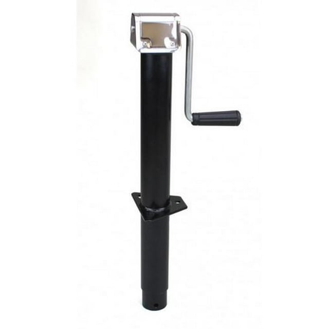 Lippert Components Trailer Tongue Jack 285420 Manual A-Frame Round Sidewind Jack; 2000 Pound Capacity; 14-3/4 Inch Travel; Bolt On; Rust Prohibitive Finish; Black; Steel; With Mounting Hardware