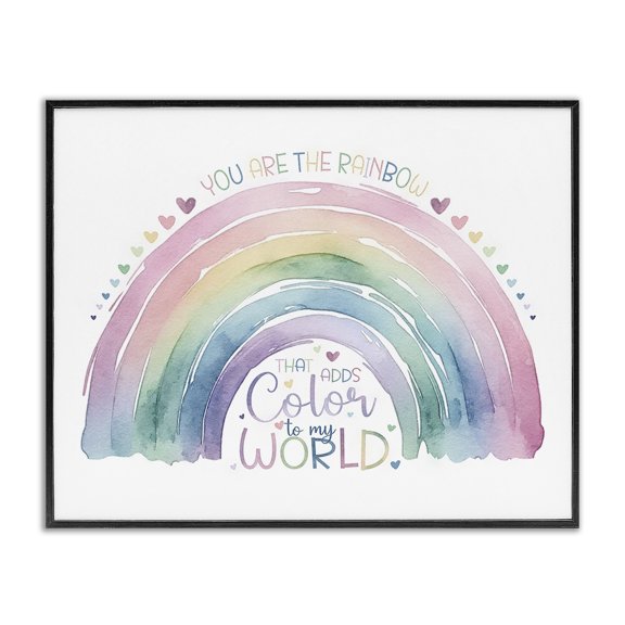 Stupell Industries Eclectic You Are The Rainbow Black Framed Giclee Art, 14 x 11, by Amanda Greenwood