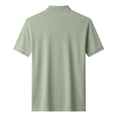 thumbnail image 5 of Ceisia Men Solid Pique Fabric Classic Collar Short Sleeve Basic Polo Shirt Green M Gift, 5 of 5