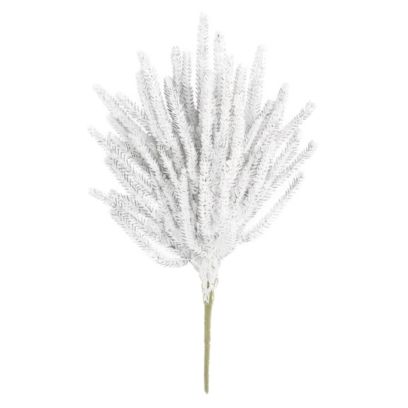 Artificial Frosted Cedar Spray, White Snow-Dusted Branch for Christmas Trees, Holiday Centerpieces and Winter Decor, 16.54 Inches