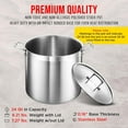 thumbnail image 6 of Stockpot – 24 Quart – Brushed Stainless Steel – Heavy Duty Induction Pot with Lid and Riveted Handles – For Soup, Seafood, Stock, Canning and for Catering for Large Groups and Events by BAKKEN, 6 of 9