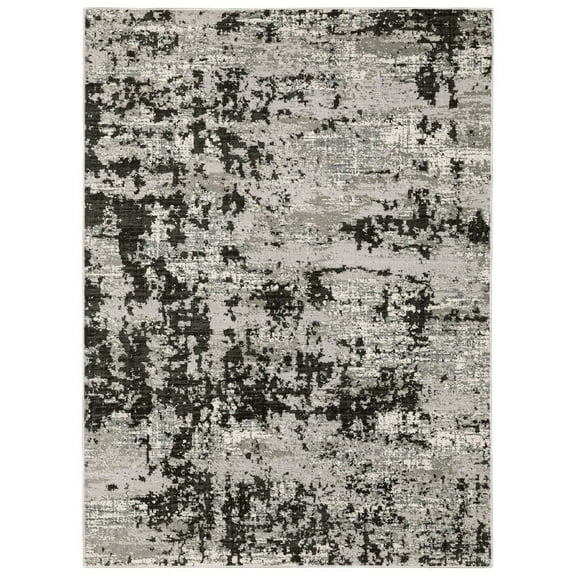 Oriental Weavers Caravan Area Rug 4153Q Gray Stained Bleached 9' 10" x 12' 10" Rectangle