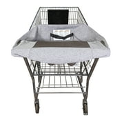 Boppy Compact Shopping Cart Cover, Antibacterial Treated, Gray Heathered, Storage Pouch, 6-48 Months
