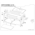 thumbnail image 6 of Kingston Brass VWP3722W8B8 Quadras 37" Ceramic Console Sink with Steel Base and Glass Shelf (8-Inch, 3-Hole), White/Brushed Nickel, 6 of 8