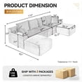 thumbnail image 2 of Aukfa 115" Cloud Sectional Sofa U Shape Modular Boneless Couch for Living Room, 2 Ottoman&Pillows, Corduroy, Gray, 2 of 10
