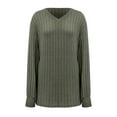 thumbnail image 4 of cfhntfmh Long Sleeve Shirts for Women V Neck Casual Tunic Tops Lightweight Ribbed Knit Sweaters Fashion Fall Clothes, 4 of 5