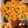 thumbnail image 6 of AcerichFad Artificial Fall Flowers Outdoor, 6 Bundles Fake Daisy Fake Mums Silk Flowers Plants Fall Decoration for Home Indoor Outside Porch Cemetery Patio Autumn Decor, Orange, 6 of 9