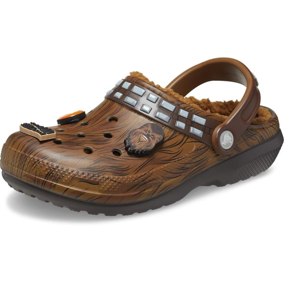 Crocs Unisex Star Wars Chewbacca Classic Lined Clogs Fuzzy Slippers Espresso Numeric_4 US Men