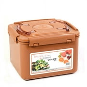 E-Jen Premium Kimchi, Sauerkraut Probiotic Fermentation Container with Inner Vacuum Lid (Earthenware Brown, 1.9 gal/ 7.4L)