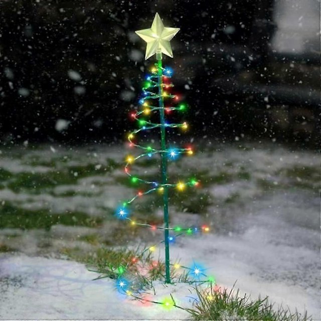 Artificial Solar Christmas Tree, Solar Outdoor Christmas Tree Decoration, Outdoor Solar Garden Lights,christmas Decoration Led Light Tree (color)