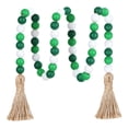 thumbnail image 2 of Cuentas de oración de madera con borlas para decoración del hogar Verde, 2 of 7