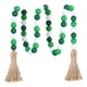 thumbnail image 2 of Cuentas bohemias de oración con borlas y cuentas de madera chic de 100 cm y detalles de cuerda de yute Verde, 2 of 7
