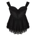 thumbnail image 1 of Sleeveless V-Neck Slim Mini Chiffon Dress for Women, 1 of 3